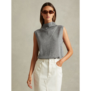 REISS HARPER Wool Slouched Sleeveless Top